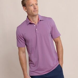 NWT Southern Tide Men's L Meadowbrook Stripe Polo in Very Berry